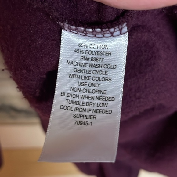 Xersion size Large Super Soft Maroon Hooded Tunic Length Sweatshirt with Pockets - Picture 8 of 10